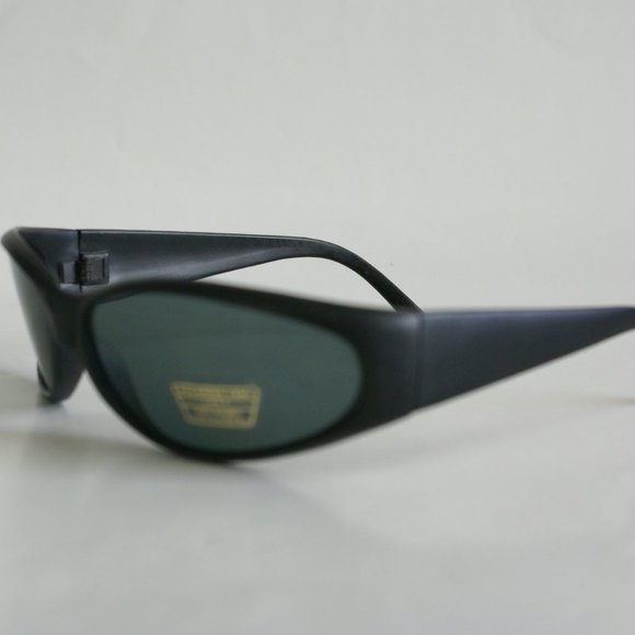 NWT Vintage 90's PC Rectangle Sport Wrap Polarized Sunglasses (M.Black) - Picture 3 of 5